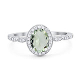 Oval Vintage Style Natural Stone Art Deco Ring