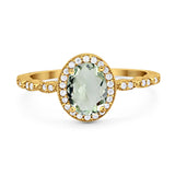 Oval Vintage Style Natural Stone Art Deco Ring