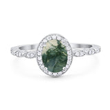 Oval Vintage Style Natural Stone Art Deco Ring