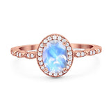 Oval Vintage Style Natural Stone Art Deco Ring