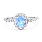 Oval Vintage Style Natural Stone Art Deco Ring