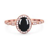 Oval Vintage Style Natural Stone Art Deco Ring