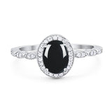 Oval Vintage Style Natural Stone Art Deco Ring