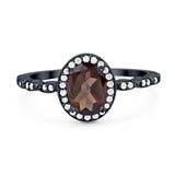 Oval Vintage Style Natural Stone Art Deco Ring