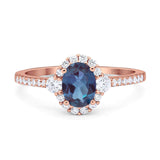 Vintage Style Oval Natural Stone Solitaire Ring