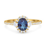 Vintage Style Oval Natural Stone Solitaire Ring