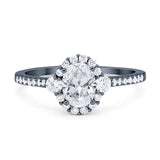 Vintage Style Oval Natural Stone Solitaire Ring