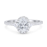 Art Deco Ring Oval Moissanite Solitaire Ring 925 Sterling Silver