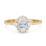 Vintage Style Oval Natural Stone Solitaire Ring