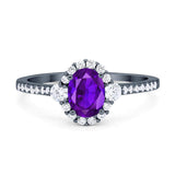 Vintage Style Oval Natural Stone Solitaire Ring