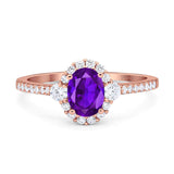 Vintage Style Oval Natural Stone Solitaire Ring