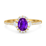 Vintage Style Oval Natural Stone Solitaire Ring