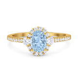 Vintage Style Oval Natural Stone Solitaire Ring