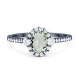 Vintage Style Oval Natural Stone Solitaire Ring