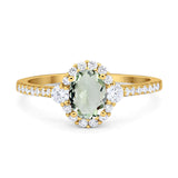Vintage Style Oval Natural Stone Solitaire Ring