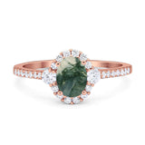Vintage Style Oval Natural Stone Solitaire Ring