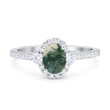 Vintage Style Oval Natural Stone Solitaire Ring