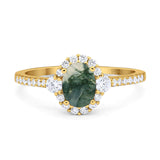 Vintage Style Oval Natural Stone Solitaire Ring
