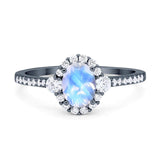 Vintage Style Oval Natural Stone Solitaire Ring