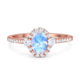 Vintage Style Oval Natural Stone Solitaire Ring