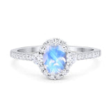 Vintage Style Oval Natural Stone Solitaire Ring