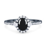Vintage Style Oval Natural Stone Solitaire Ring