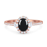 Vintage Style Oval Natural Stone Solitaire Ring