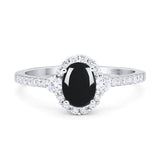 Vintage Style Oval Natural Stone Solitaire Ring