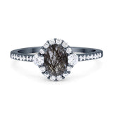 Vintage Style Oval Natural Stone Solitaire Ring