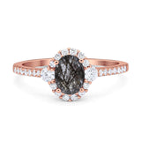 Vintage Style Oval Natural Stone Solitaire Ring