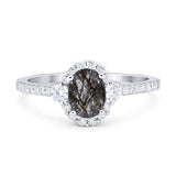 Vintage Style Oval Natural Stone Solitaire Ring