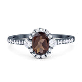 Vintage Style Oval Natural Stone Solitaire Ring