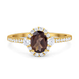Vintage Style Oval Natural Stone Solitaire Ring