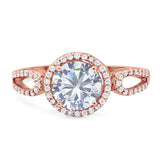 Art Deco Round Natural Stone Split Shank Ring