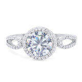 Art Deco Round Natural Stone Split Shank Ring