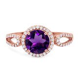 Art Deco Round Natural Stone Split Shank Ring