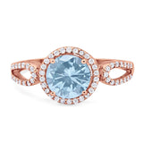 Art Deco Round Natural Stone Split Shank Ring