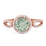 Art Deco Round Natural Stone Split Shank Ring