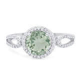 Art Deco Round Natural Stone Split Shank Ring