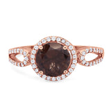 Art Deco Round Natural Stone Split Shank Ring