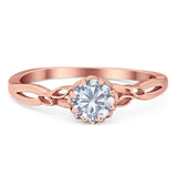 Round Natural Stone Solitaire Ring