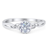 Round Natural Stone Solitaire Ring