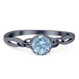 Round Natural Stone Solitaire Ring