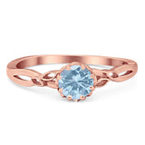 Round Natural Stone Solitaire Ring
