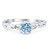 Round Natural Stone Solitaire Ring