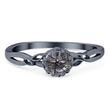 Round Natural Stone Solitaire Ring