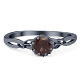 Round Natural Stone Solitaire Ring