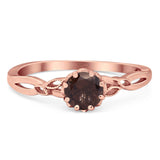 Round Natural Stone Solitaire Ring