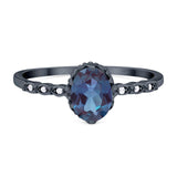 Art Deco Oval Natural Stone Beaded Ring