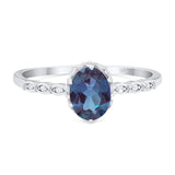 Art Deco Oval Natural Stone Beaded Ring